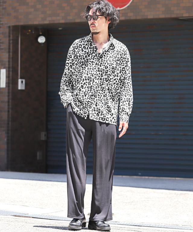 送料無料・総柄プリント長袖シャツ・メンズシャツ・ユニセックス・レギュラーカラー・フラワー・レオパード・大きいサイズ・20代・30代・40代 8