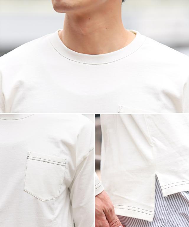 無地胸ポケットロンT・オーバーサイズ・BIG・ユニセックス・長袖Tシャツ・カットソー・コットン・綿・シンプル・カジュアル・アメカジ 6