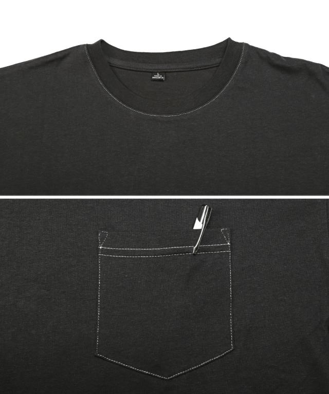 無地胸ポケットロンT・オーバーサイズ・BIG・ユニセックス・長袖Tシャツ・カットソー・コットン・綿・シンプル・カジュアル・アメカジ 12