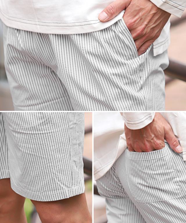 シアサッカーショートパンツ・ショーツ・メンズショートパンツ・ボトムス・軽量・通気性・ワンマイルウェア・カジュアル・シンプル 6