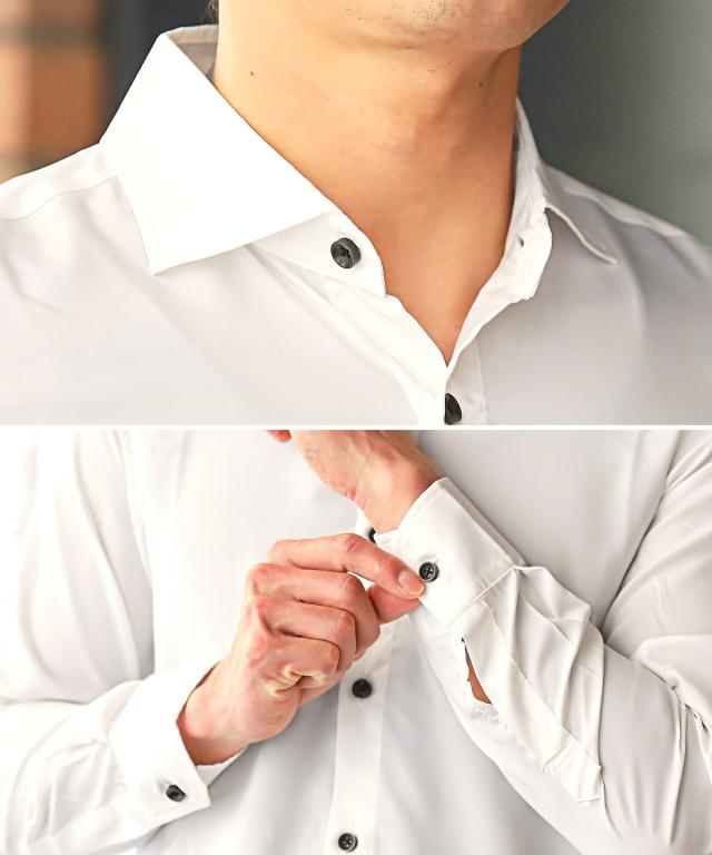 送料無料・Garson・Wave(ギャルソンウェーブ)接触冷感長袖日本製シャツ・長袖シャツ・Yシャツ・トップス・涼しい・クールビズ・シンプル・おしゃれ 6