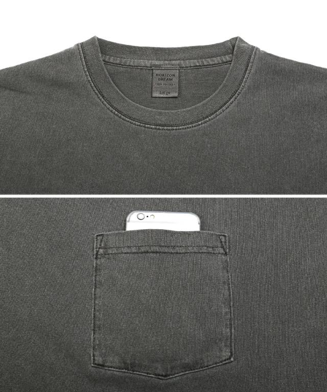 胸ポケット付きピグメントBIG半袖Tシャツ・メンズTシャツ・ユニセックス・カットソー・無地・オーバーサイズ・綿・アメカジ・おしゃれ 12