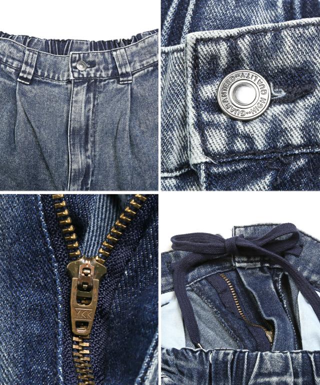 送料無料・ケミカルウォッシュデニムカーゴパンツ・ワイドカーゴ・デニム・ジーンズ・ワークパンツ・ポケット・ゆったり・ビッグシルエット 10