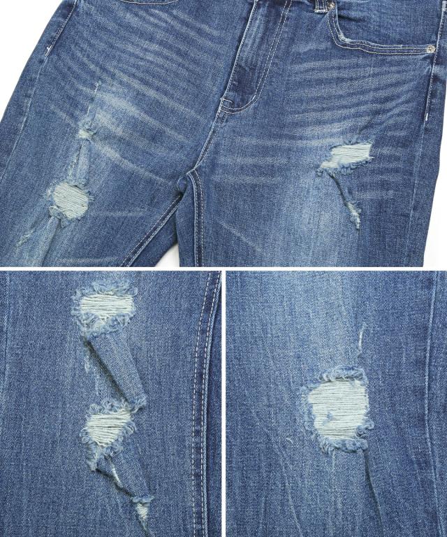 送料無料・ダメージ加工スキニーデニムパンツ・スキニーデニム・ダメージジーンズ・ダメージパンツ・メンズデニム・ジーパン・ヴィンテージ風・カジュアル 11