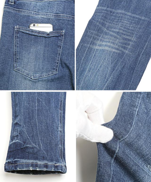 送料無料・ダメージ加工スキニーデニムパンツ・スキニーデニム・ダメージジーンズ・ダメージパンツ・メンズデニム・ジーパン・ヴィンテージ風・カジュアル 12