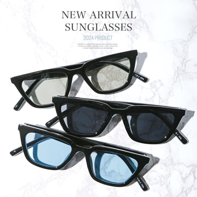 UVカットフラットレンズサングラス・ウェリントンサングラス・スクエアサングラス・メンズ小物・男女兼用・グラサン・セレブ・カジュアル・モード 2