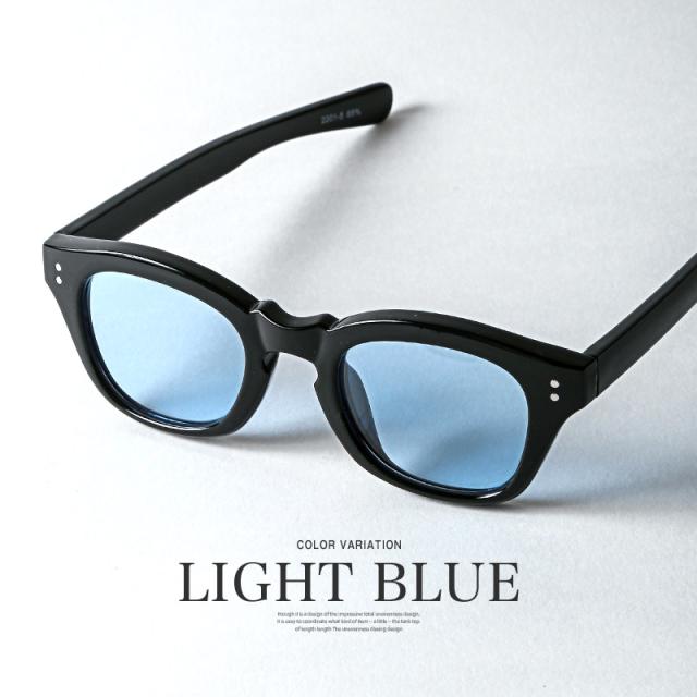 UVカットウェリントンサングラス・メンズサングラス・薄い色・青・緑・黒・メンズ小物・紫外線対策・グラサン・セレブ・カジュアル・シンプル 6
