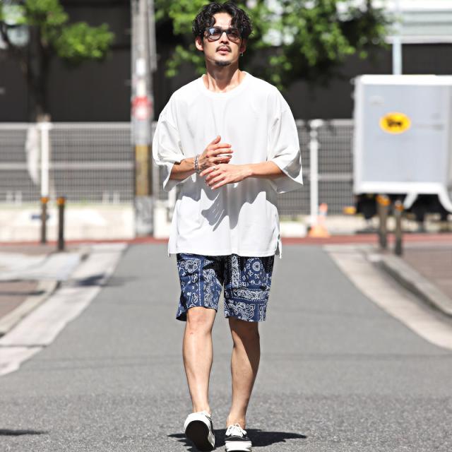 ペイズリー柄ショートパンツ・短パン・綿パンツ・チノパン・夏服・膝上・ひざ丈・大人・スポーツ・リゾート・プレゼント・ギフト・父の日 11