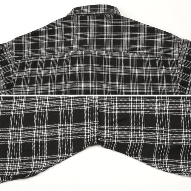 長袖先染めチェック柄ネルシャツ・フランネルシャツ・柄シャツ・カジュアルシャツ・ユニセックス・おしゃれ・秋・春・冬・古着・韓国・大人 15