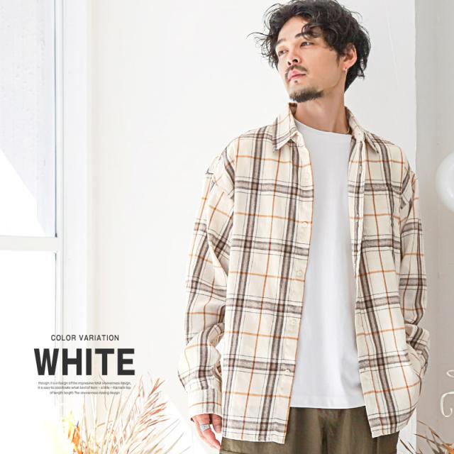 長袖先染めチェック柄ネルシャツ・フランネルシャツ・柄シャツ・カジュアルシャツ・ユニセックス・おしゃれ・秋・春・冬・古着・韓国・大人 10