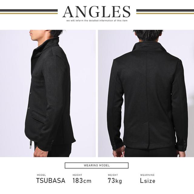 送料無料・Bernings・Sho(バーニングショー)ふくれシェブロン柄イタリアンカラージャケット・立ち襟・ワイヤーカラー・ブランド・大人 10