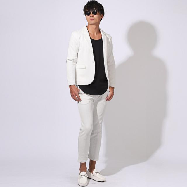 送料無料・Bernings・Sho(バーニングショー)パターンニットテーラードジャケット・カジュアルスーツ・セットアップ・春服・秋服・大人 7