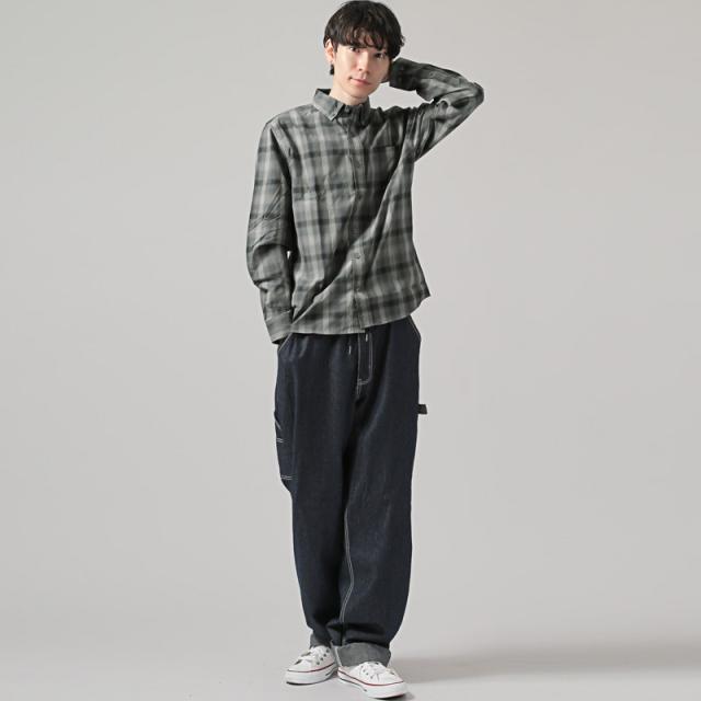 総柄ボタンダウン長袖シャツ・トップス・ワイシャツ・柄シャツ・ユニセックス・カジュアルシャツ・ビジネス・フォーマル・父の日・大人 12