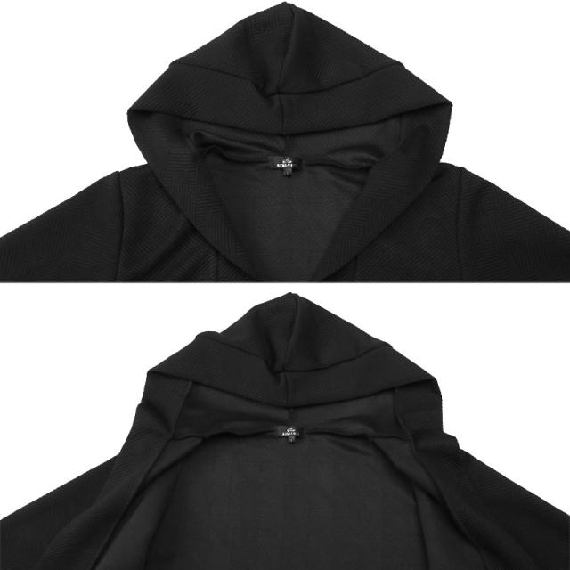 送料無料・Bernings・Sho(バーニングショー)キルティング千鳥柄フード付きカーディガン・ユニセックス・パーカー・おしゃれ・羽織り 9