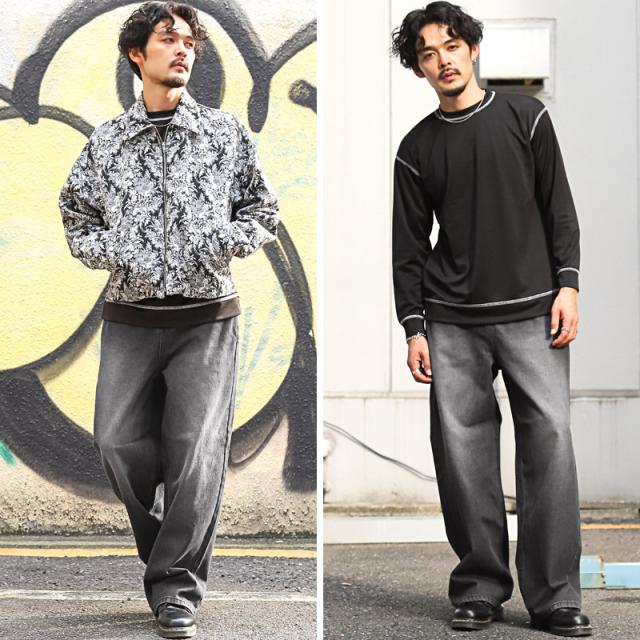 オーバーダイワイドストレートデニムパンツ・ユニセックス・オーバーサイズ・カジュアル・ストリート・韓国・ヴィンテージライク 10