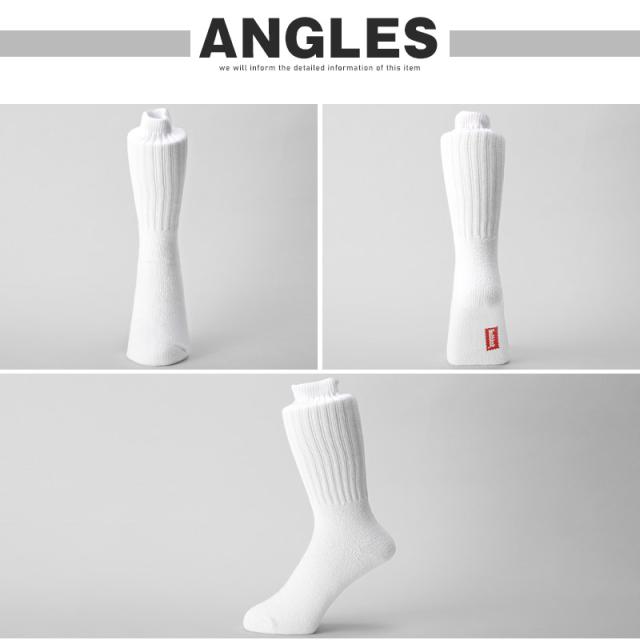 Healthknit(ヘルスニット)無地ホワイトクルーソックス3足セット・くつ下・プレゼント・ギフト・シンプル・カジュアル・ストリート・通勤・通学 4