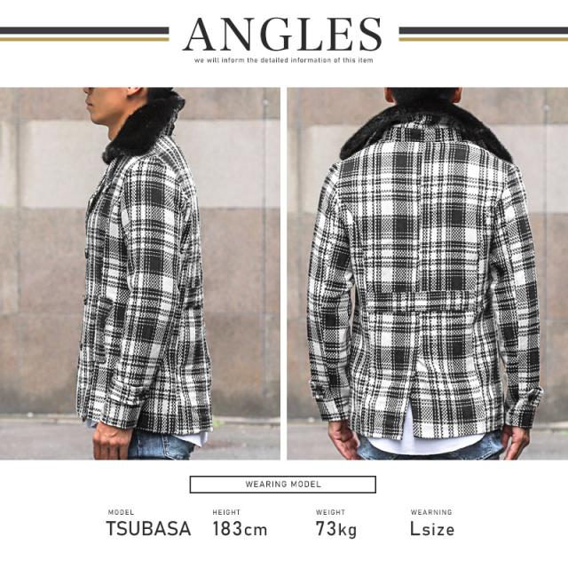 BerningsSho(バーニングショー)チェック柄ファー付きハーフコート・アウター・おしゃれ・セレブ・上品・大人・キレイめ・ビター系 11