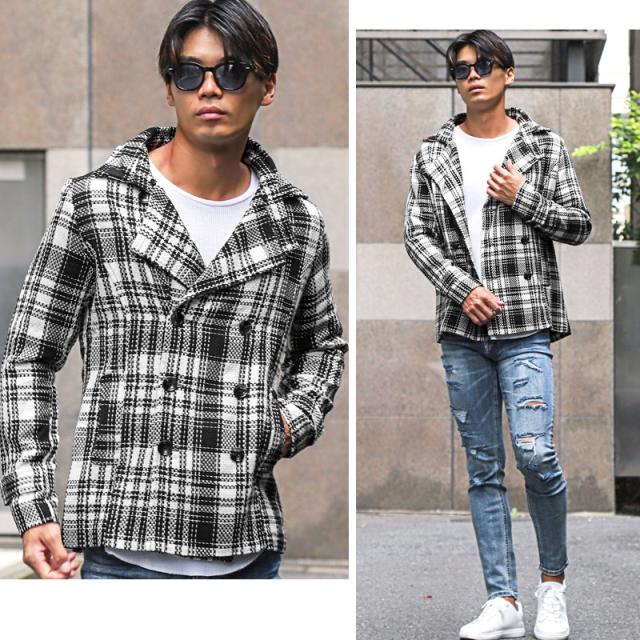 BerningsSho(バーニングショー)チェック柄ファー付きハーフコート・アウター・おしゃれ・セレブ・上品・大人・キレイめ・ビター系 8