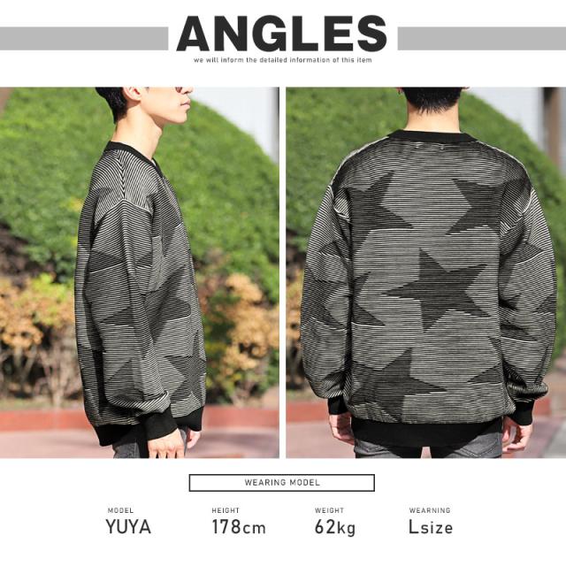 ニット・長袖・メンズ・レディース・セーター・ニットソー・オーバーサイズ・大きいサイズ・星柄・スター柄・ジャガード織り・秋服・冬服 10