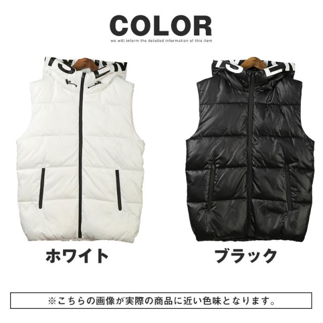 フーデッドフェイクダウンベスト・中綿・アウター・あったか・ユニセックス・男女兼用・カジュアル・ストリート・アウトドア・ビター系 14