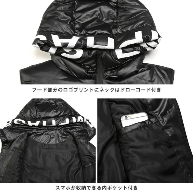 フーデッドフェイクダウンベスト・中綿・アウター・あったか・ユニセックス・男女兼用・カジュアル・ストリート・アウトドア・ビター系 12