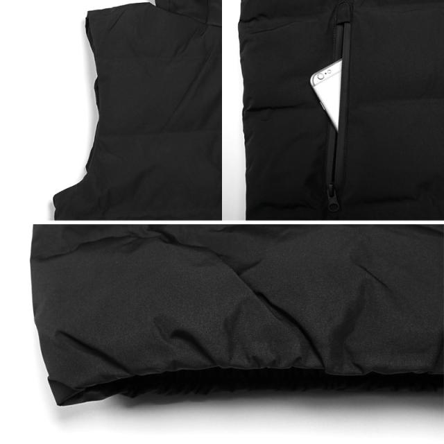 圧着キルトフードエンボスフェイクダウンベスト・アウター・ベスト・ジレ・シームレスダウン・エンボスロゴ・フード・秋冬・ユニセックス 12