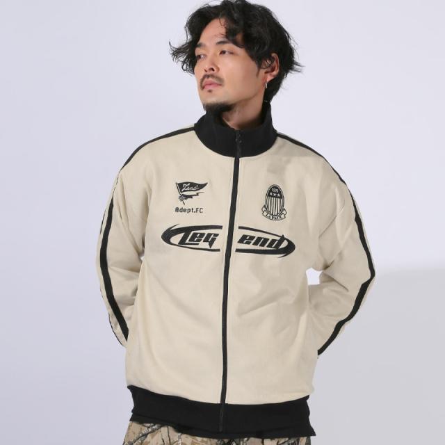 ジャケット・トラックジャケット・ジャージ・ブルゾン・メンズ・オーバーサイズ・袖ライン・刺繍・ロゴ・ポンチ・スエード・スウェード・フルジップ・スタンドネック 6