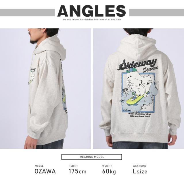 パーカー・スウェット・フーディ—・プルパーカー・メンズ・長袖・暖か・裏起毛・厚手・バックプリント・ゴースト・蓄光・発泡プリント・イラスト・フード・ストリート 12