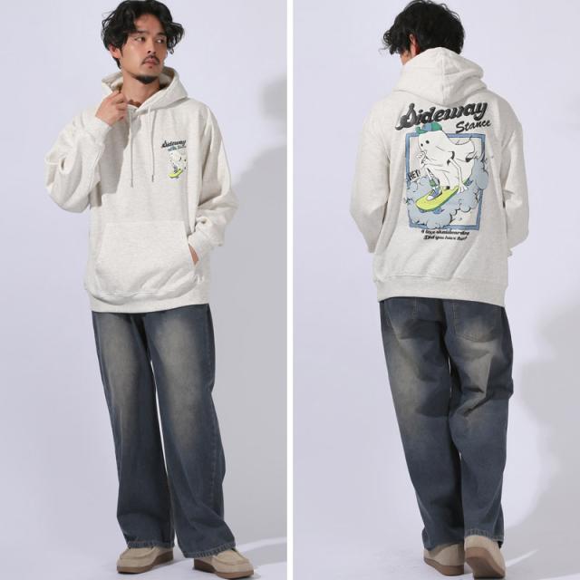 パーカー・スウェット・フーディ—・プルパーカー・メンズ・長袖・暖か・裏起毛・厚手・バックプリント・ゴースト・蓄光・発泡プリント・イラスト・フード・ストリート 8