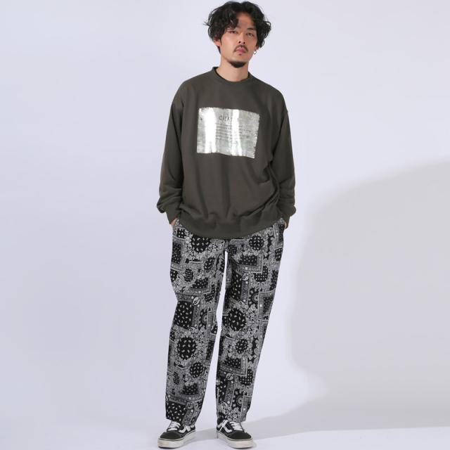 トレーナー・スウェット・プルオーバー・メンズ・オーバーサイズ・ゆったり・裏毛・クルーネック・ラメ・シルバー・箔プリント・ロゴ・シンプル・韓国・ストリート・ルーズ 8