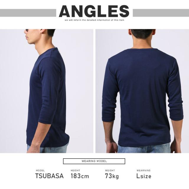 ロンT・七分袖・7分袖・メンズ・Vネック・Tシャツ・トップス・カットソー・インナー・無地・ストレッチ・伸縮・大きいサイズ・白・黒・シンプル・カジュアル・定番・ホワイト・ブラック・杢グレー・ネイビー・チャコール・春・春服・秋・秋服・20代・30代・40代・50代 16