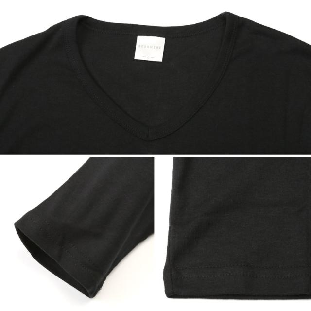 ロンT・七分袖・7分袖・メンズ・Vネック・Tシャツ・トップス・カットソー・インナー・無地・ストレッチ・伸縮・大きいサイズ・白・黒・シンプル・カジュアル・定番・ホワイト・ブラック・杢グレー・ネイビー・チャコール・春・春服・秋・秋服・20代・30代・40代・50代 17