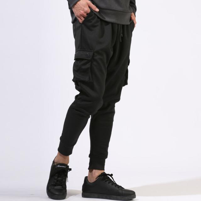 ジョガーパンツ・カーゴパンツ・スウェットパンツ・ジャージ・イージーパンツ・メンズ・パンツ・スエット・無地・裾リブ・大きいサイズ・6ポケット・ストレッチ・カジュアル・ミリタリー・スポーティー・ダンス・黒・紺・20代・30代・40代 6