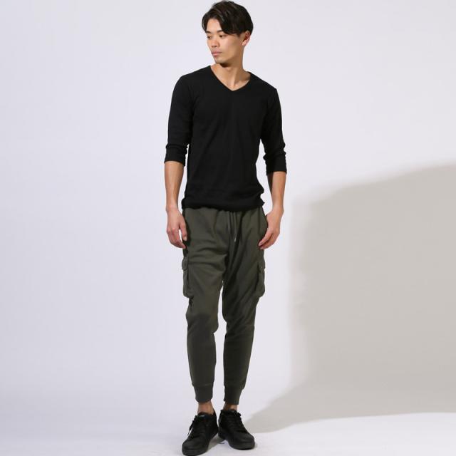 ジョガーパンツ・カーゴパンツ・スウェットパンツ・ジャージ・イージーパンツ・メンズ・パンツ・スエット・無地・裾リブ・大きいサイズ・6ポケット・ストレッチ・カジュアル・ミリタリー・スポーティー・ダンス・黒・紺・20代・30代・40代 9