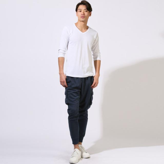 ジョガーパンツ・カーゴパンツ・スウェットパンツ・ジャージ・イージーパンツ・メンズ・パンツ・スエット・無地・裾リブ・大きいサイズ・6ポケット・ストレッチ・カジュアル・ミリタリー・スポーティー・ダンス・黒・紺・20代・30代・40代 13