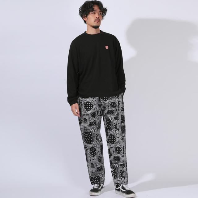 ロンT・Tシャツ・トップス・長袖・メンズ・ワンポイント・刺繍・ロゴ・ハート・速乾・ドライテック・クルーネック・リブ・ドロップショルダー・オーバーサイズ・春服・秋服 12