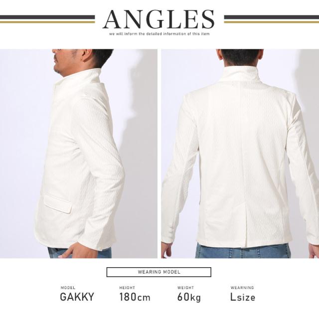 送料無料・ジャケット・テーラードジャケット・メンズ・イタリアンカラー・立ち襟・カジュアルジャケット・サマージャケット・シングル・無地・ヘリンボーン・ジャガード・ストレッチ・伸縮性・フォーマル・ビジネス・大人・白・黒・ホワイト・グレー・ブラック・春服 12