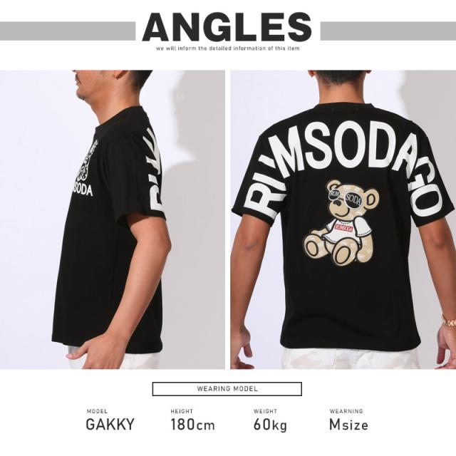 Tシャツ・半袖・トップス・カットソー・メンズ・ブランド・テディベア・クマ・バックプリント・刺繍・アップリケ・アーチロゴ・天竺・綿100・コットン・カジュアル・スリム・白T・黒T・夏服・春服・20代・30代・40代・ユニセックス・ミドル 12