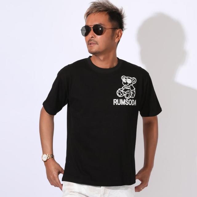 Tシャツ・半袖・トップス・カットソー・メンズ・ブランド・テディベア・クマ・バックプリント・刺繍・アップリケ・アーチロゴ・天竺・綿100・コットン・カジュアル・スリム・白T・黒T・夏服・春服・20代・30代・40代・ユニセックス・ミドル 9