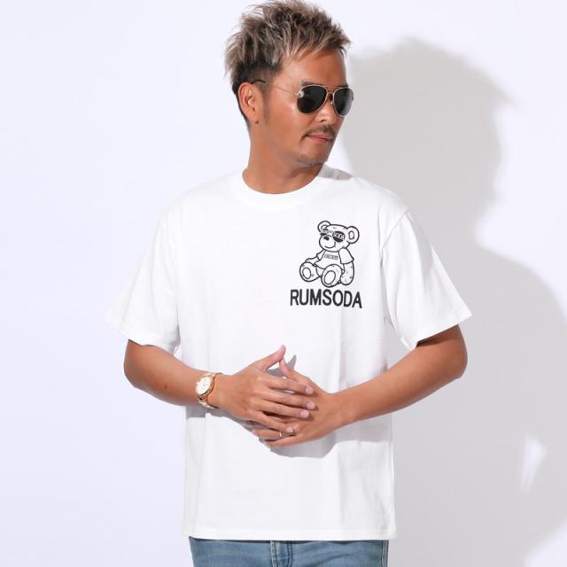 Tシャツ・半袖・トップス・カットソー・メンズ・ブランド・テディベア・クマ・バックプリント・刺繍・アップリケ・アーチロゴ・天竺・綿100・コットン・カジュアル・スリム・白T・黒T・夏服・春服・20代・30代・40代・ユニセックス・ミドル 6