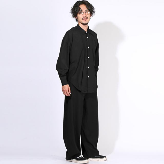 送料無料・シャツ・長袖・メンズ・レディース・ピンタック・ブラウス・長袖シャツ・オーバーサイズ・大きいサイズ・ビッグシルエット・白シャツ・黒シャツ・薄手・羽織り・ライトシャツ・カジュアルシャツ・リラックス・ストレッチ・伸縮性・きれいめ・大人・上品 9