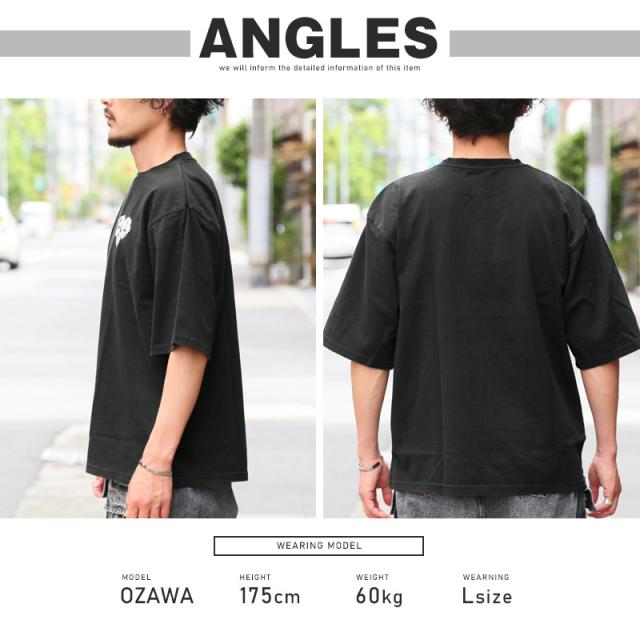 Tシャツ・半袖・メンズ・レディース・半袖Tシャツ・トップス・ピグメント・ハードウォッシュ・ウォッシュ加工・刺繍・ロゴ・ハート・ワンポイント・オーバーサイズ・ビッグシルエット・大きいサイズ・ゆったり・カジュアル・ストリート・黒・ブラック・グレー・チャコール 10