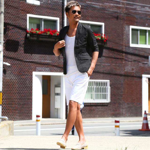 テーラードジャケット・サマージャケット・ジャケット・メンズ・ミドル・綿麻・リネン・7分袖・七分袖・ストレッチ・通気性・無地・シングル・ビジカジ・ワンボタン・カジュアル・上品・春服・夏服・秋服・20代・30代・40代・50代・60代 7