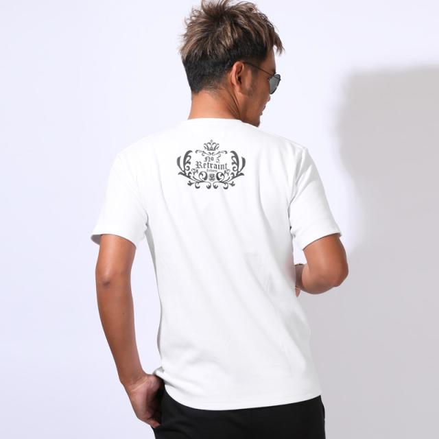 Tシャツ・トップス・メンズ・半袖・ブランド・ゴシック・ブラックレター・ロゴ・プリント・バックプリント・スリム・綿100・コットン・白T・黒T・ホワイト・ブラック・20代・30代・40代・カジュアル・ストリート・ダンス 10