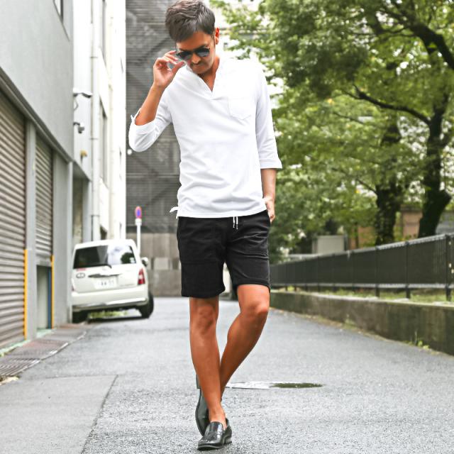 ショートパンツ・ベイカーパンツ・ショーツ・ボトムス・メンズ・コーデュロイ・膝上丈・ショート丈・無地・ストレッチ・伸縮性・ウエストゴム・ドローコード・カジュアル・大人・春服・夏服・20代・30代・40代・50代・ビター系・サーフ 7