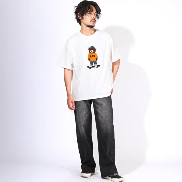 Tシャツ・半袖・メンズ・レディース・半袖Tシャツ・トップス・接触冷感・クール・涼しい・ひんやり・刺繍・サガラ刺繍・くま・クマ・熊・ベアー・テディベア・キャラクター・キャラTシャツ・ゆったり・オーバーサイズ・クルーネック・白・紫・黒・夏服・春服・M・L 9