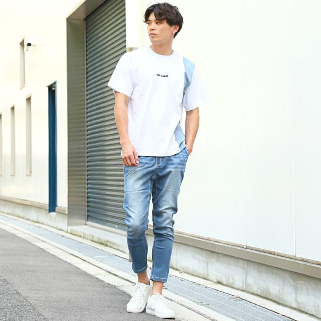 デニムパンツ・クライミングパンツ・スキニーパンツ・アンクルパンツ・メンズ・スキニー・サルエル・デニム・ジーンズ・ジーパン・ストレッチ・伸縮性・9分丈・細身・タイト・美脚・脚長・ウォッシュ加工・大きいサイズ・オールシーズン・インディゴ・ブルー・M・L・XL 6