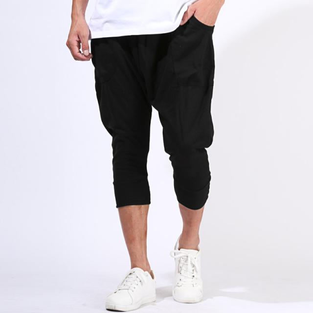 ジョガーパンツ・メンズ・バルーンパンツ・クロップドパンツ・スウェットパンツ・サルエルパンツ・ポンチ・テーパード・裾リブ・スポーツ・スポーティー・ジャージ・ストレッチ・伸縮性・無地・切り替え・切替・黒・紺・グレー×ブラック・ネイビー・ブラック・グレー・夏 7