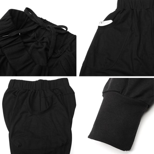 ジョガーパンツ・メンズ・バルーンパンツ・クロップドパンツ・スウェットパンツ・サルエルパンツ・ポンチ・テーパード・裾リブ・スポーツ・スポーティー・ジャージ・ストレッチ・伸縮性・無地・切り替え・切替・黒・紺・グレー×ブラック・ネイビー・ブラック・グレー・夏 14