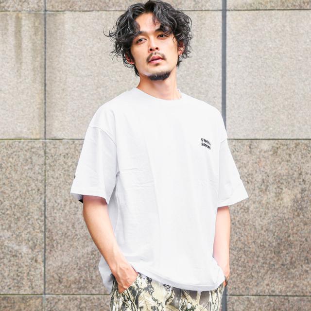 Tシャツ・半袖・トップス・カットソー・メンズ・バックプリント・アーチロゴ・くま・熊・ベアー・テディベア・キャラクター・綿100%・コットン・配色・ゆったり・オーバーサイズ・クルーネック・夏服・春服・ユニセックス・ストリート 6